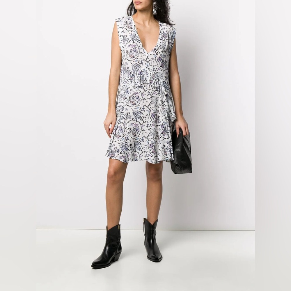 IRO Variety Floral Mini Dress in White Womensy | Size FR 36 US S